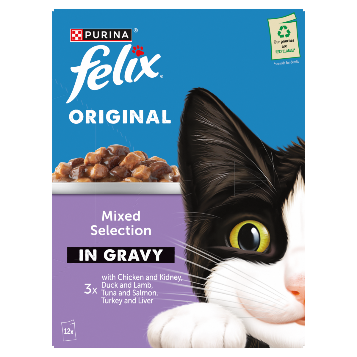 FELIX Original Mixed Selection in Gravy Wet Cat Food 12x85g