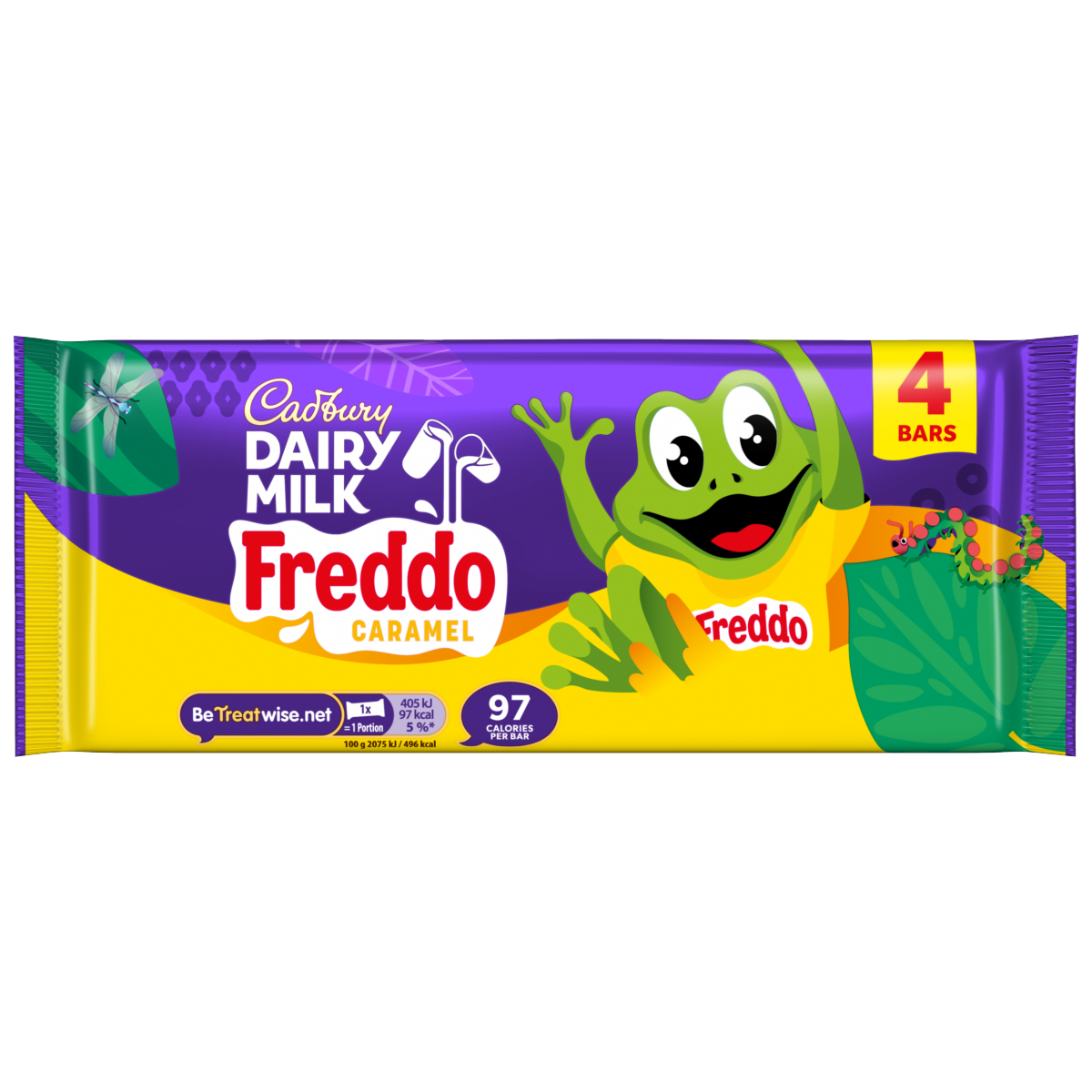 Cadbury Dairy Milk Caramel Freddo Chocolate Bar 4 Pack Multipack 78g (4 x 19.5g)
