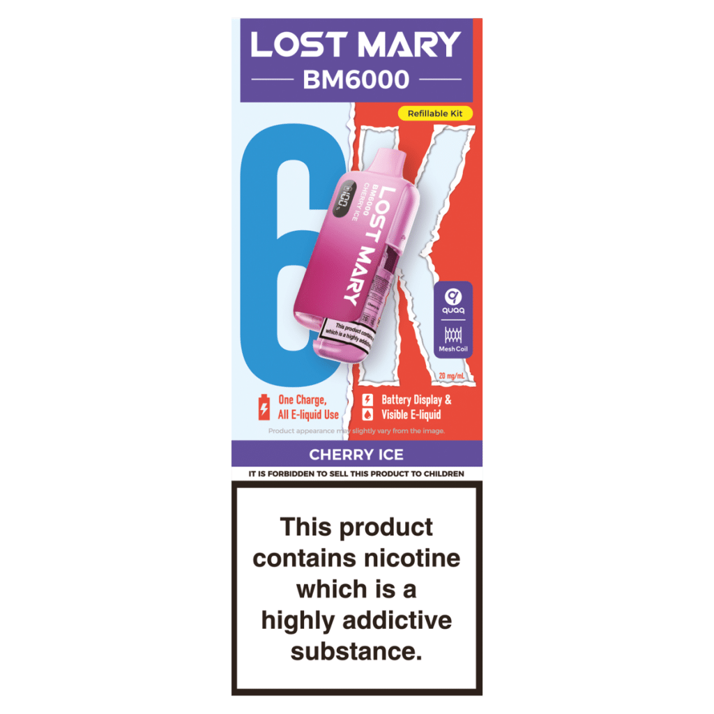 Lost Mary BM6000 Refillable Kit Cherry Ice 20mg/ml