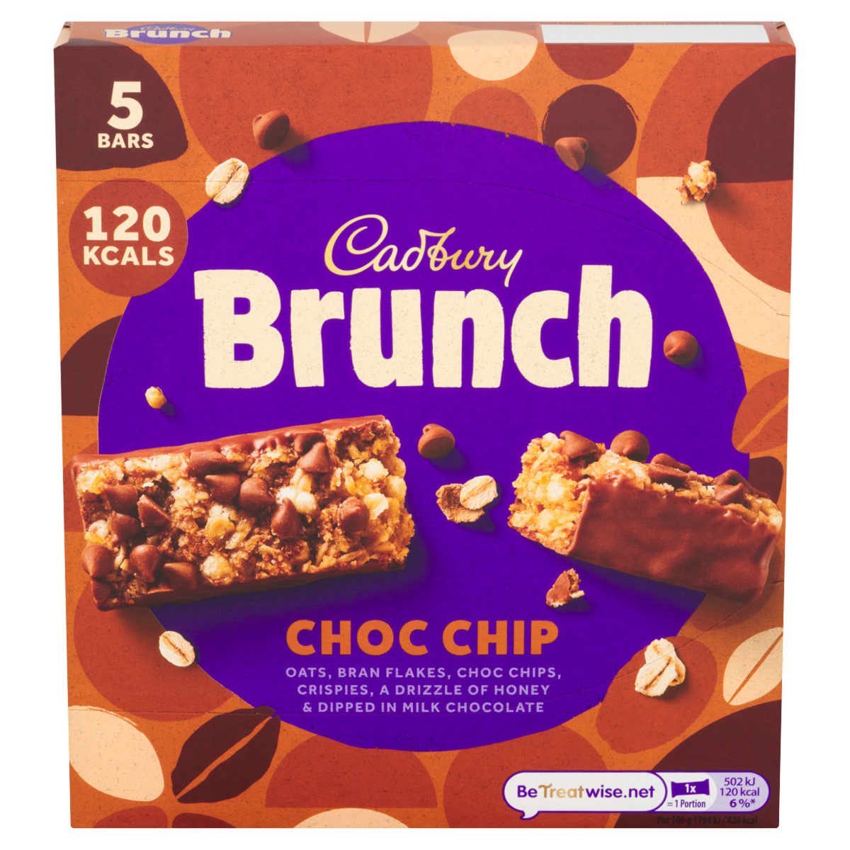 Cadbury Brunch Bar Chocolate Chip Cereal Bars 140g