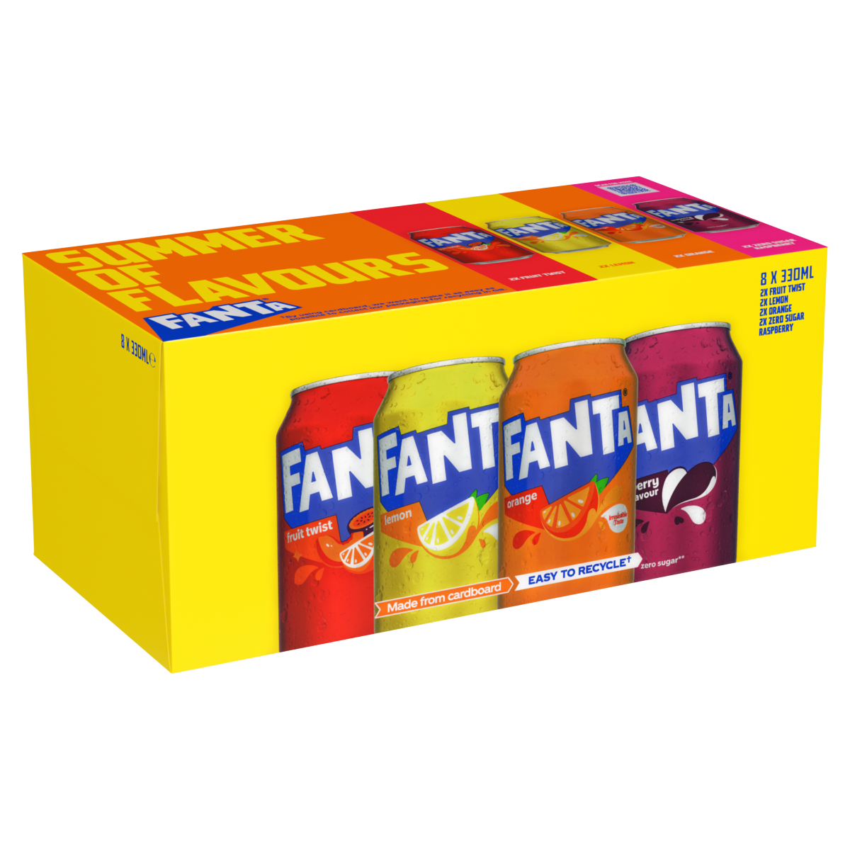 Fanta Flavours Variety Pack 8 x 330ml Cans