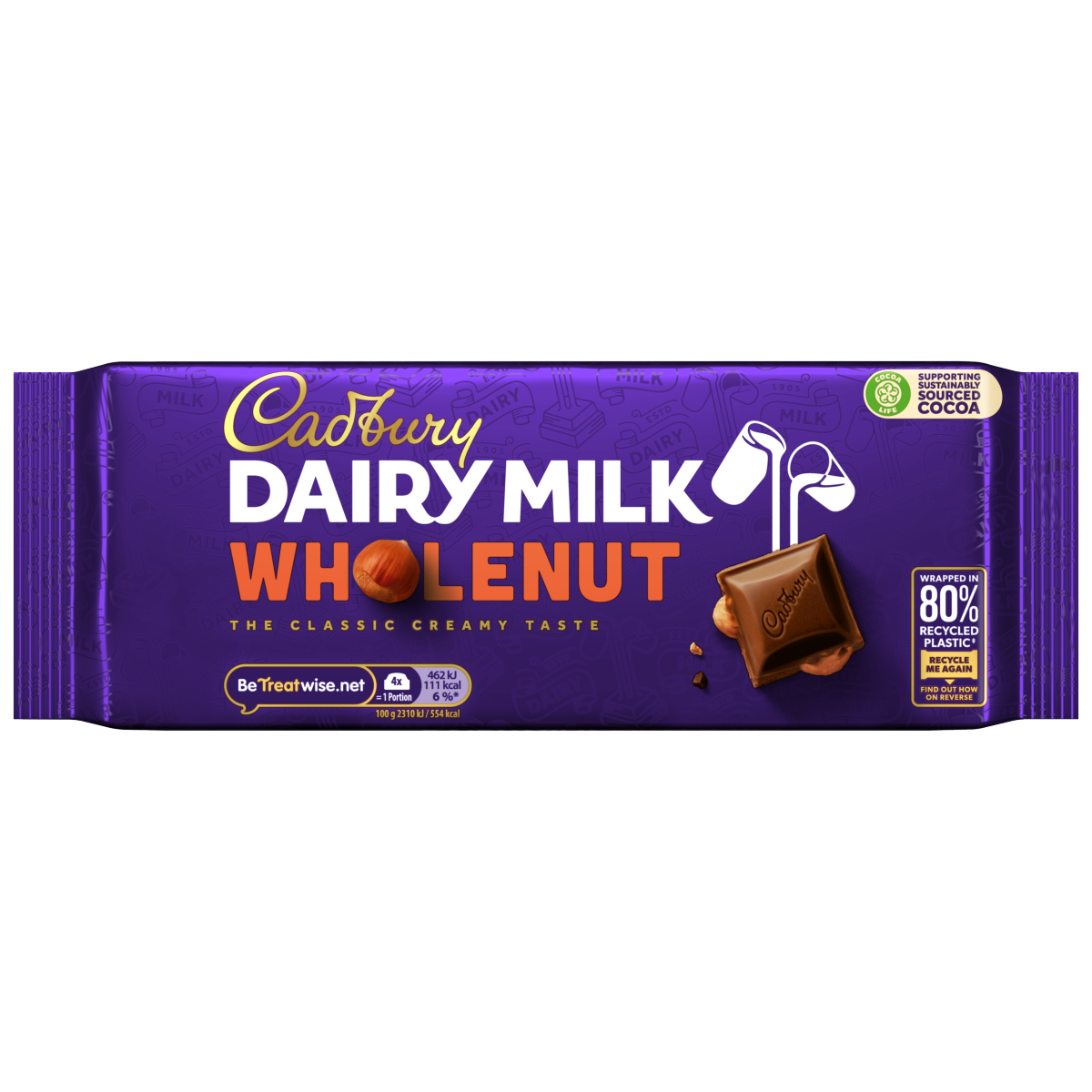 Cadbury Dairy Milk Wholenut Chocolate Bar 180 g