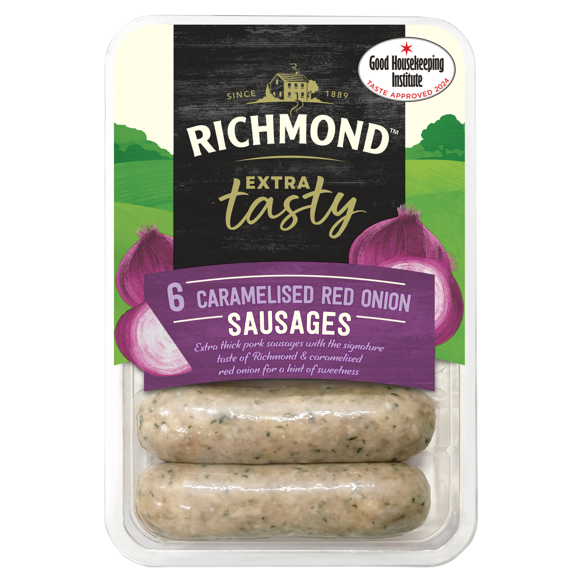 Richmond Extra Tasty 6 Caramelised Red Onion Sausages 400g