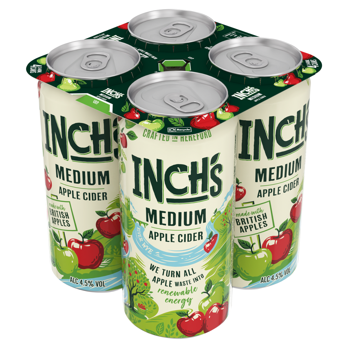Inch’s Medium Apple Cider Cans 4 x 440ml