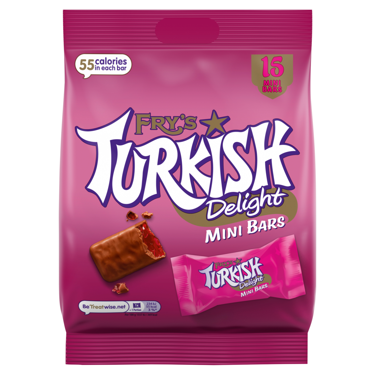Fry’s Turkish Delight Chocolate Mini Bars 225g (15 x 15g)