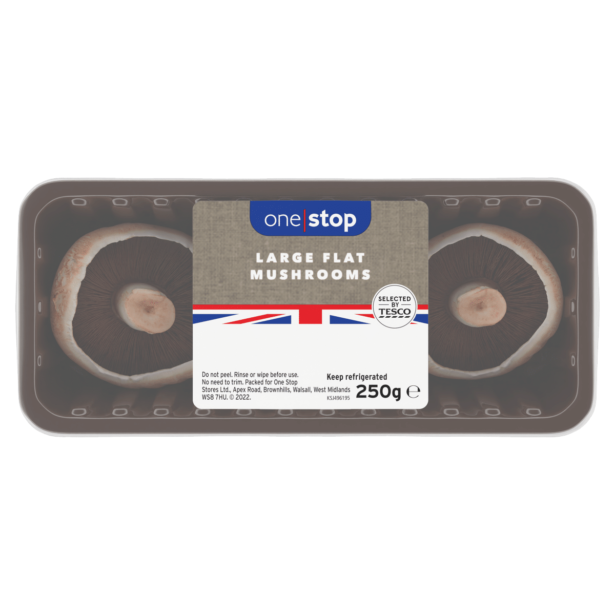 One Stop Large Flat Mushrooms 250g