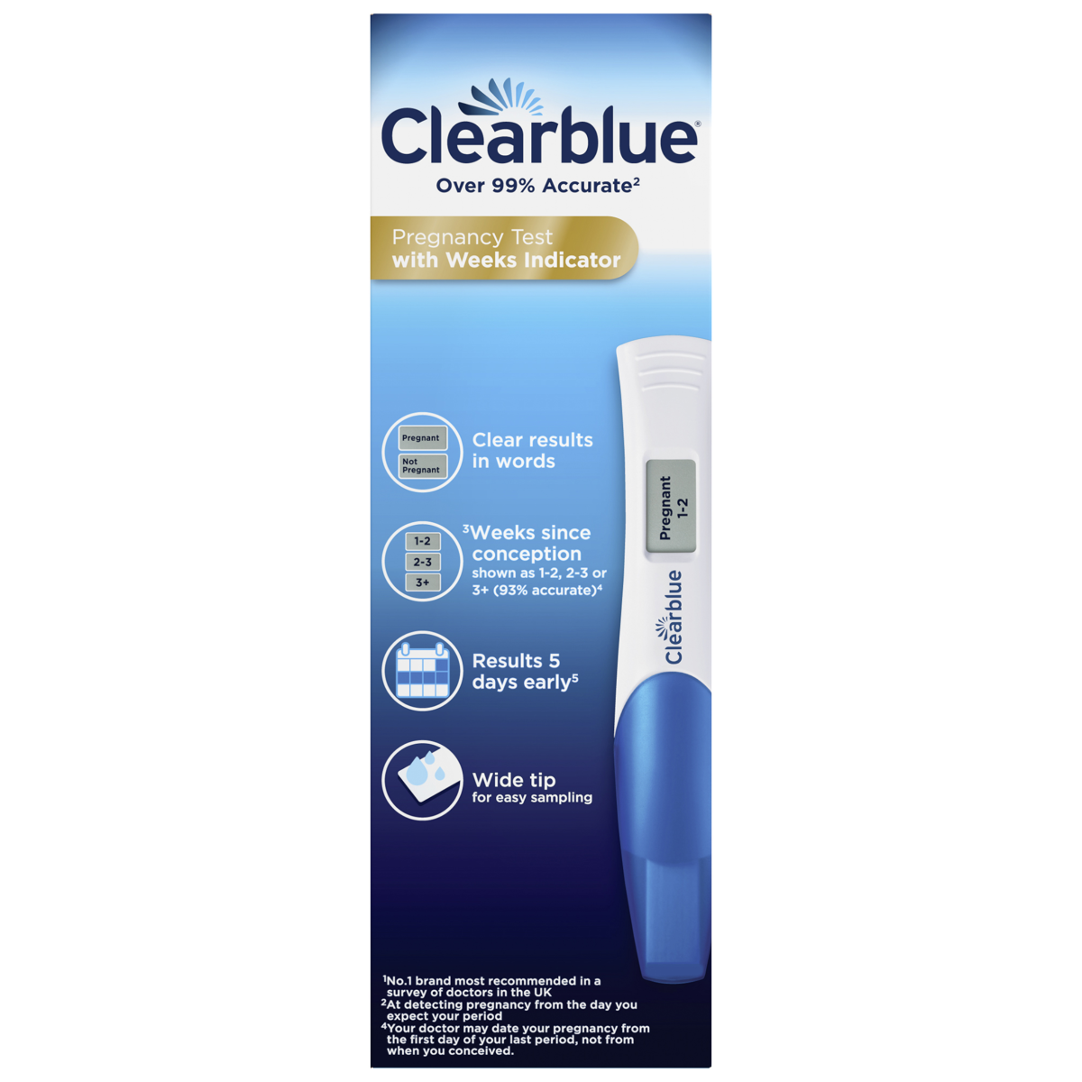Clearblue Pregnancy Test Digital with Weeks Indicator, 1 Digital Test