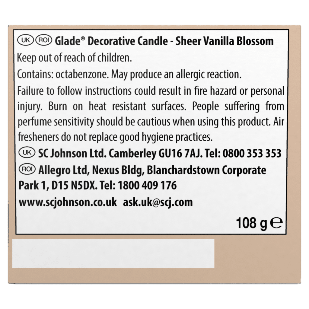 Glade Candle Sheer Vanilla Blossom 108g