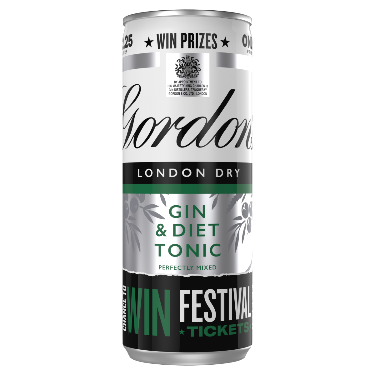 Gordon’s London Dry Gin and Diet Tonic Ready to Drink 250ml Can