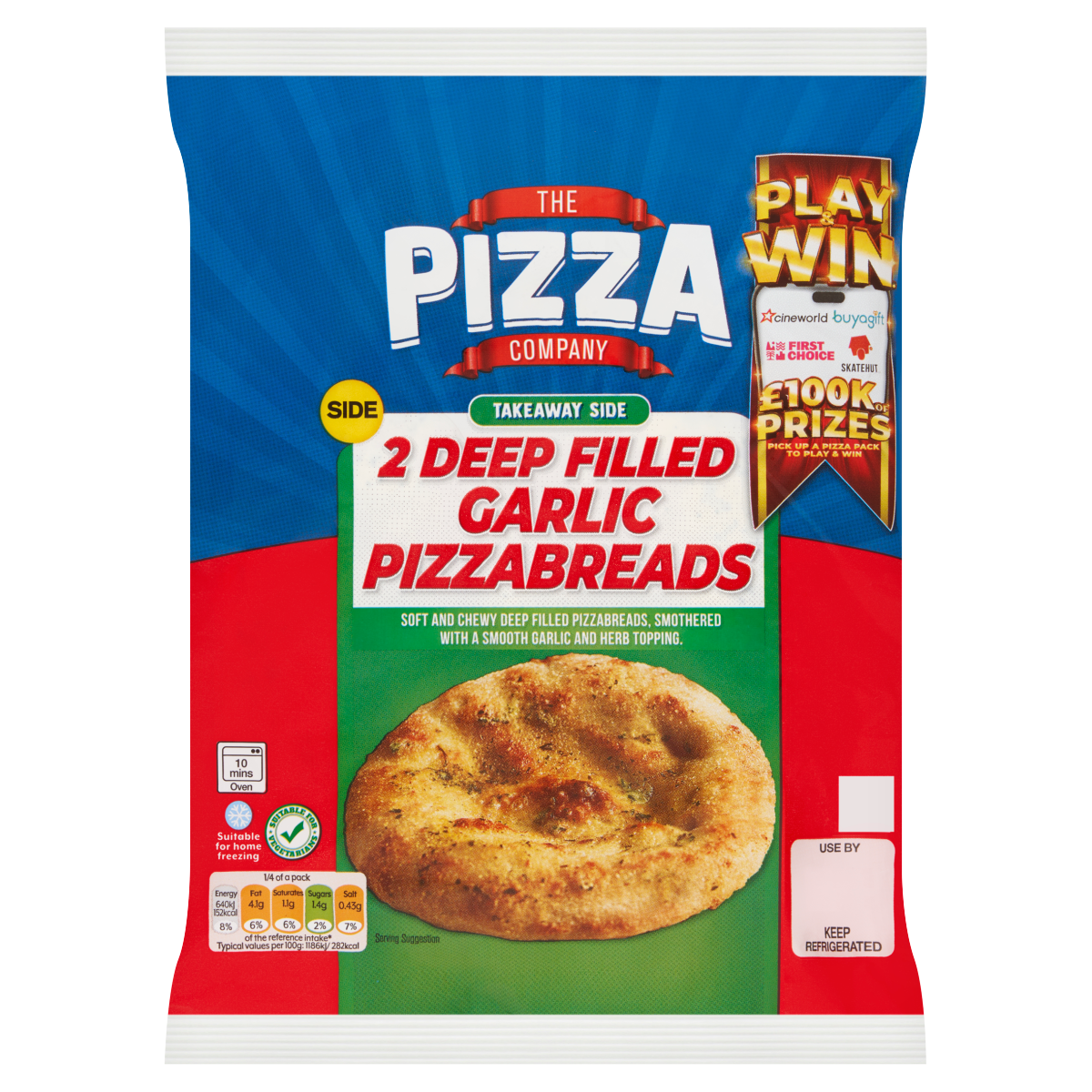 The Pizza Company 2 Deep Filled Garlic Pizzabreads 230g