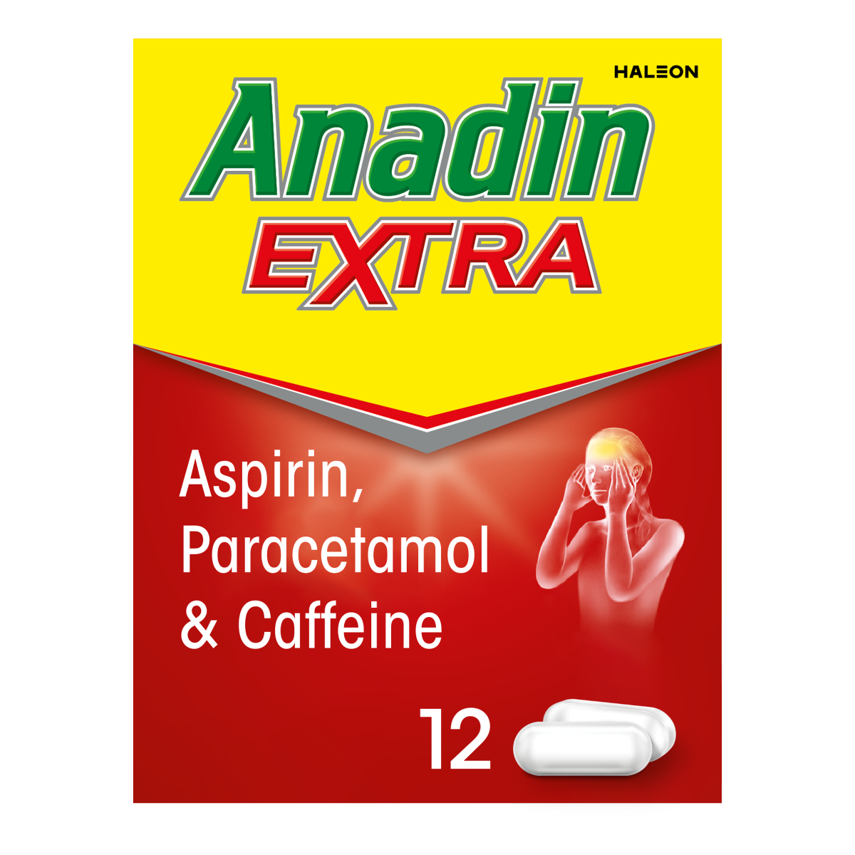 Anadin Extra Aspirin, Paracetamol, & Caffeine Caplets, 12s