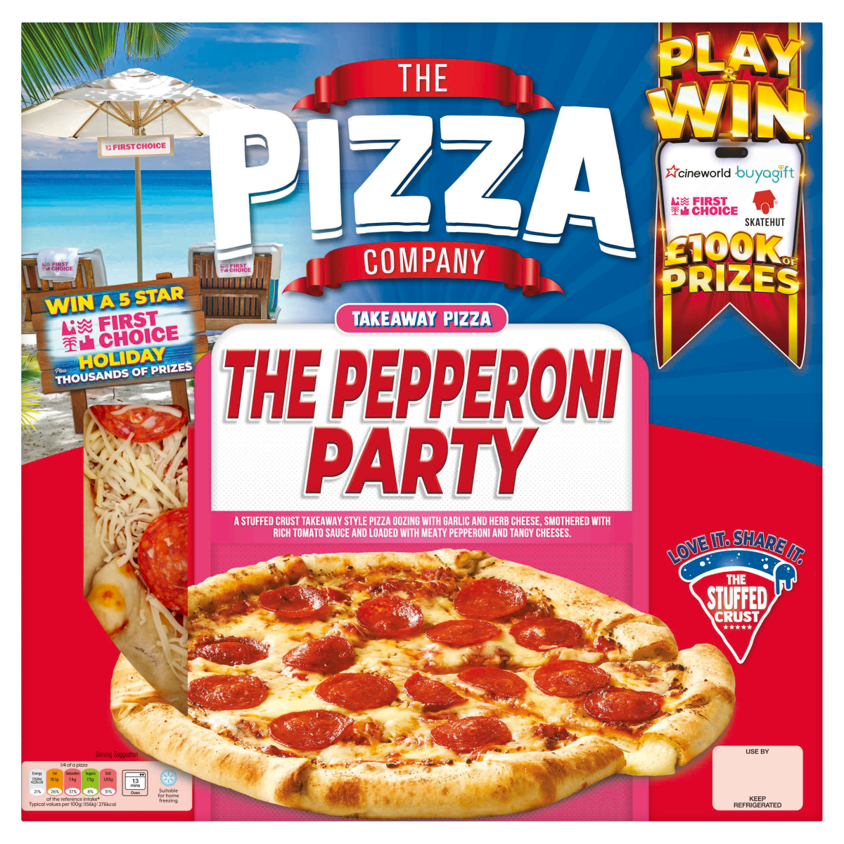 The Pizza Company The Pepperoni Party Takeaway Pizza 613g