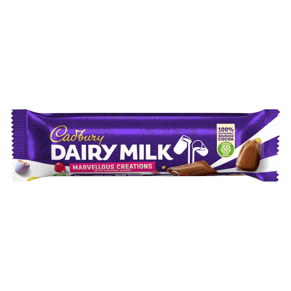 Cadbury Dairy Milk Marvellous Creations Jelly Popping Candy Chocolate 47 Gr