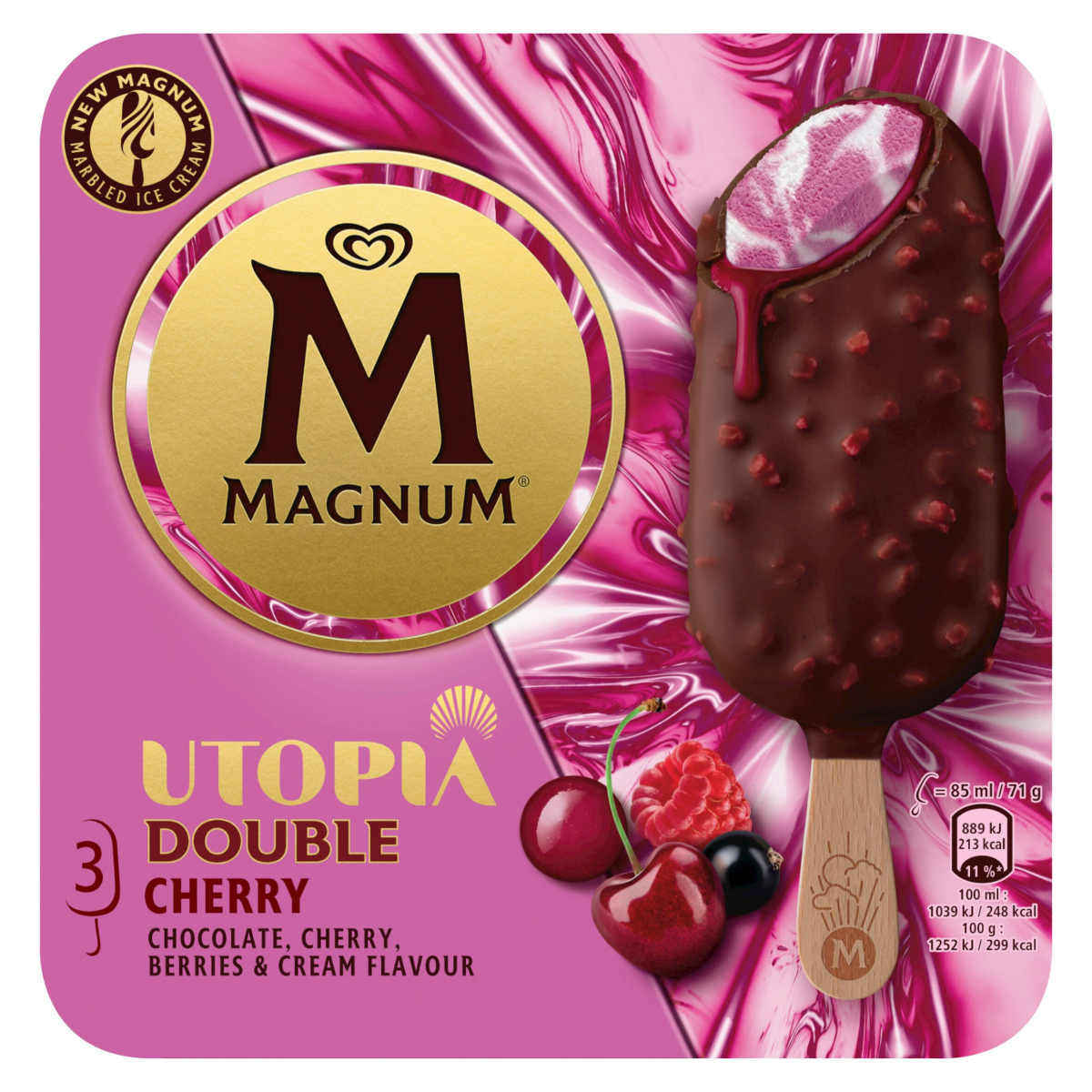 Magnum Utopia Ice Cream Sticks Double Cherry 3x 85 ml