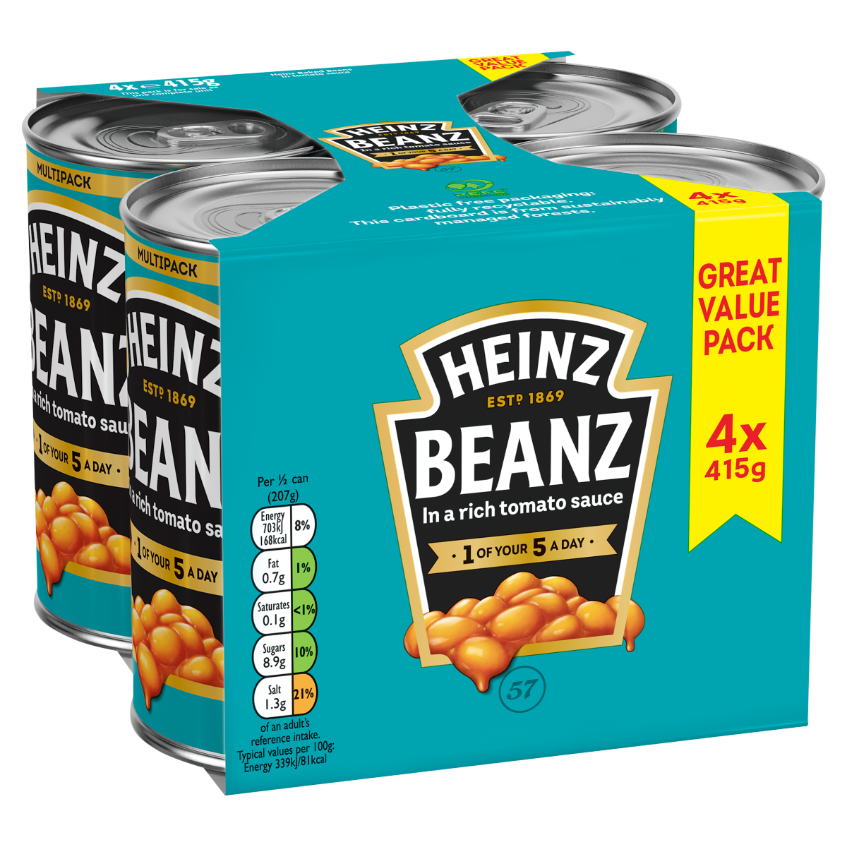Heinz Beanz in a Rich Tomato Sauce 4 x 415g