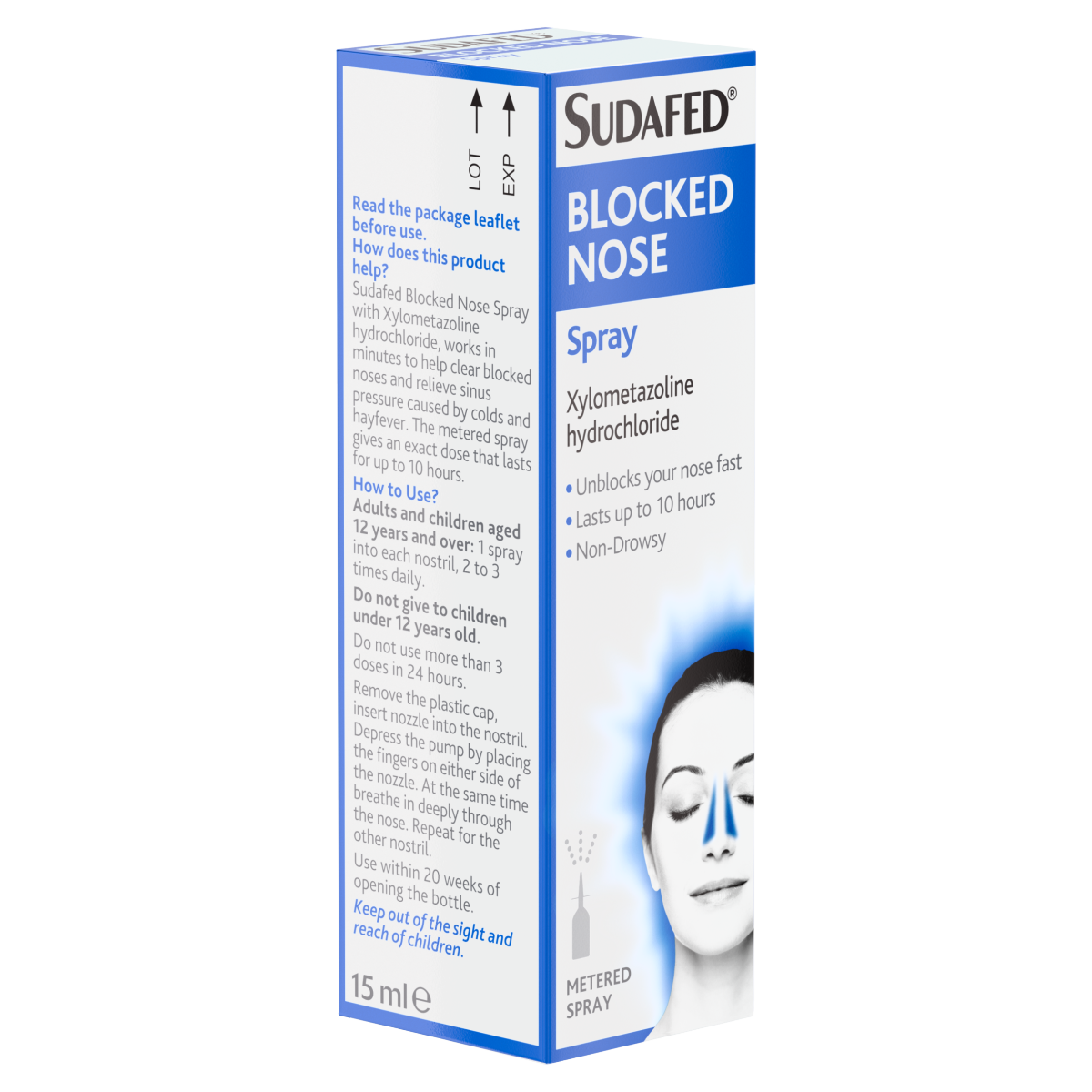 Sudafed Blocked Nose Spray Congestion Relief Lasts Up to 10 Hours 15ml
