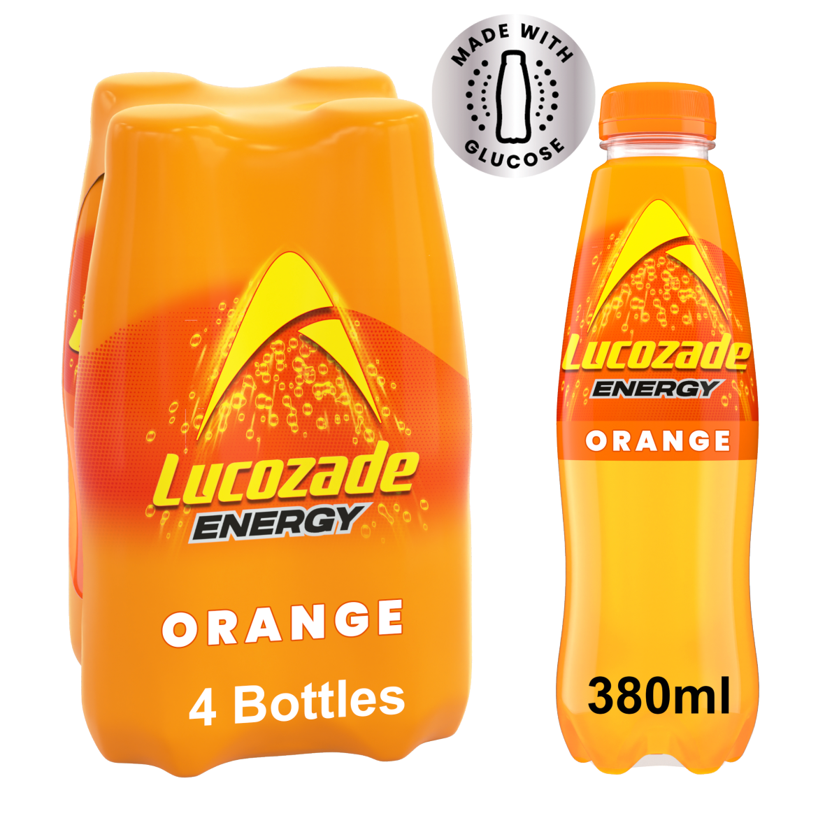 Lucozade Energy Drink Orange 4x380ml