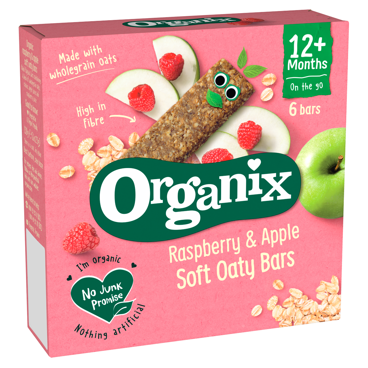 Organix Raspberry & Apple Soft Oaty Bars 12+ Months 138g (6 x 23g)