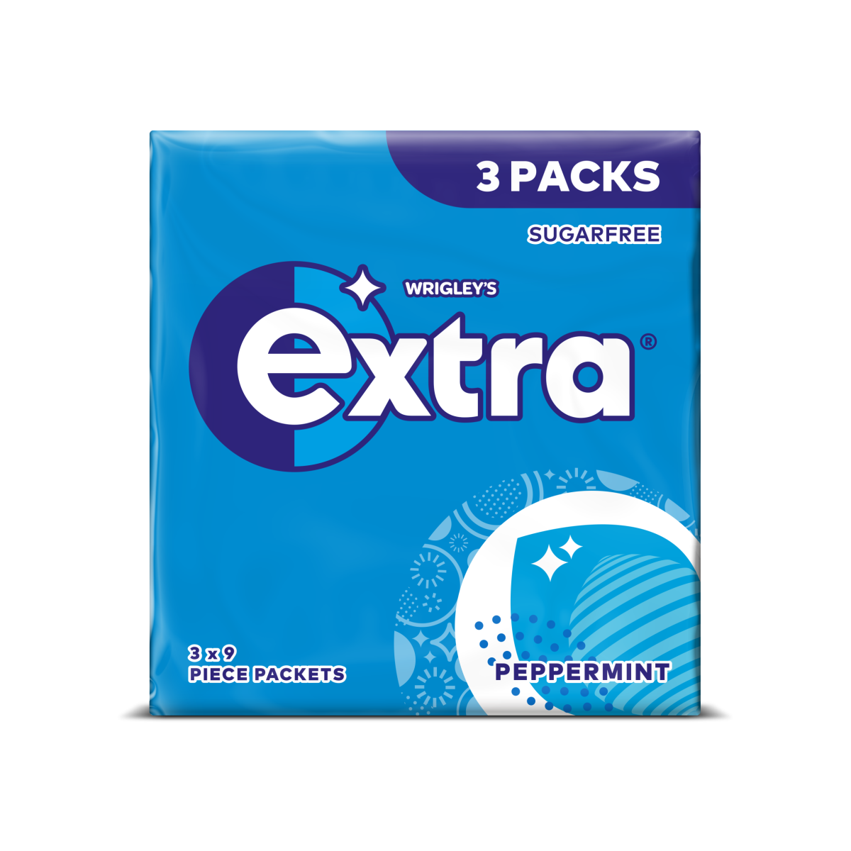 Extra Peppermint Sugarfree Chewing Gum Multipack 3×9 Pieces
