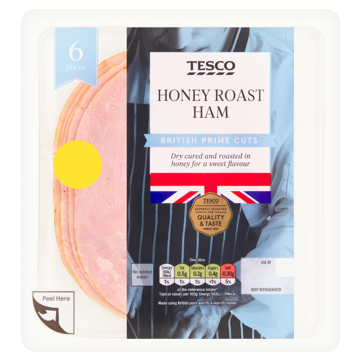 Tesco Prime Cuts Honey Roast Ham 6 Slices 120g