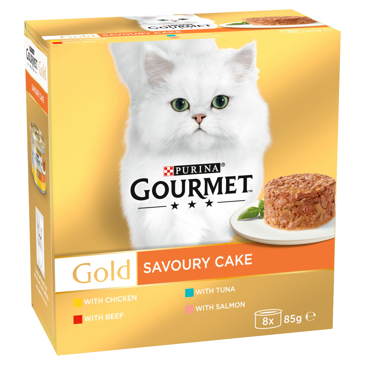 Gourmet Gold Savoury Cake Meat 8 x 85g (680g)