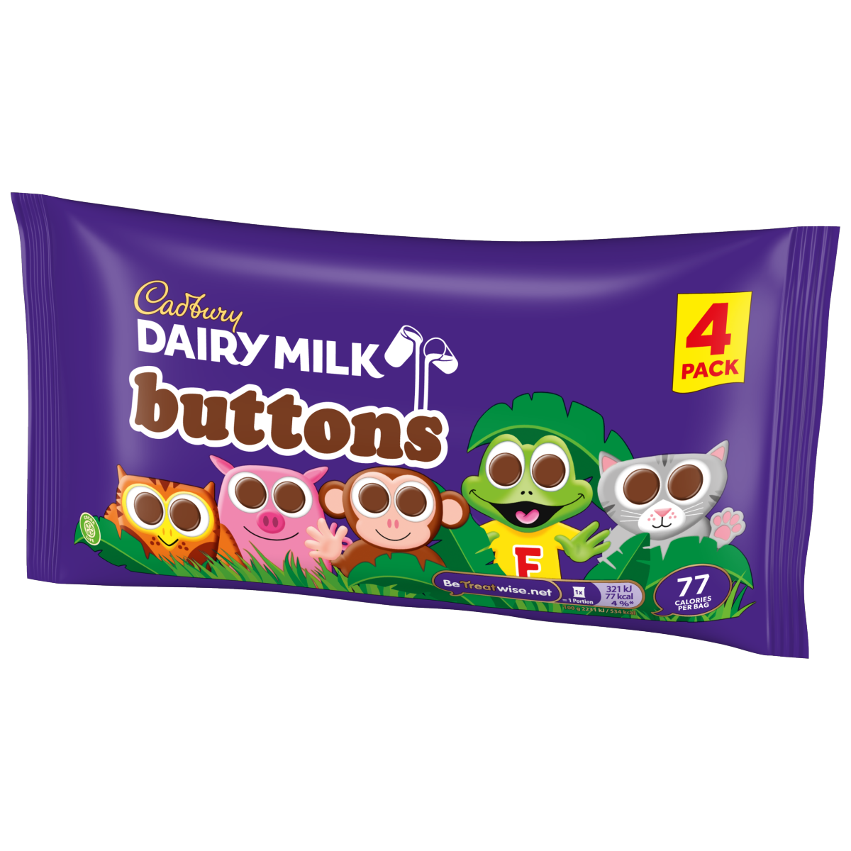 Cadbury Dairy Milk Chocolate Buttons 4 Pack Multipack 57.6g (4 x 14.4g)