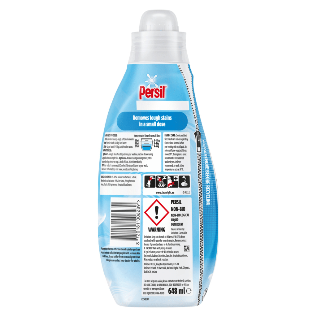 Persil Non Bio Laundry Washing Liquid Detergent 648 ml (24 washes)