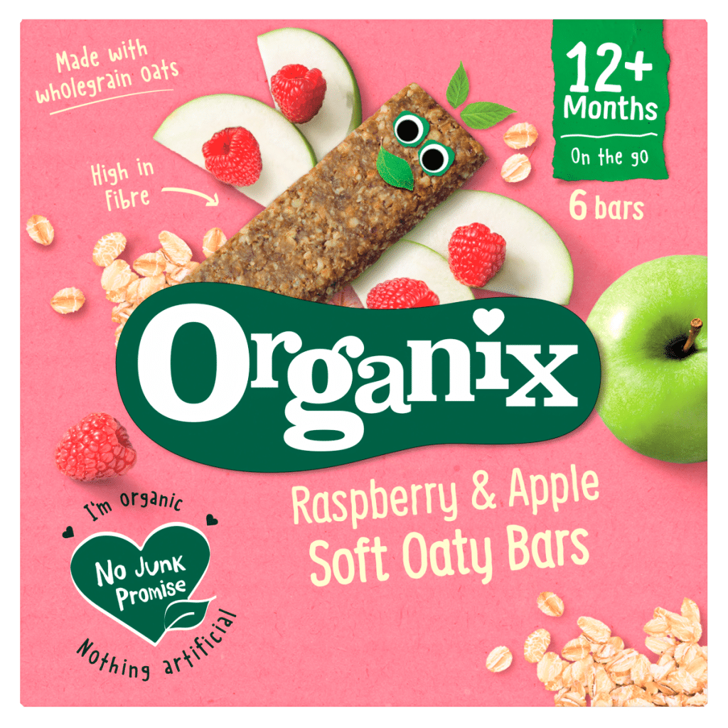 Organix Raspberry & Apple Oaty Bars 12+ Months 138g (6 x 23g)