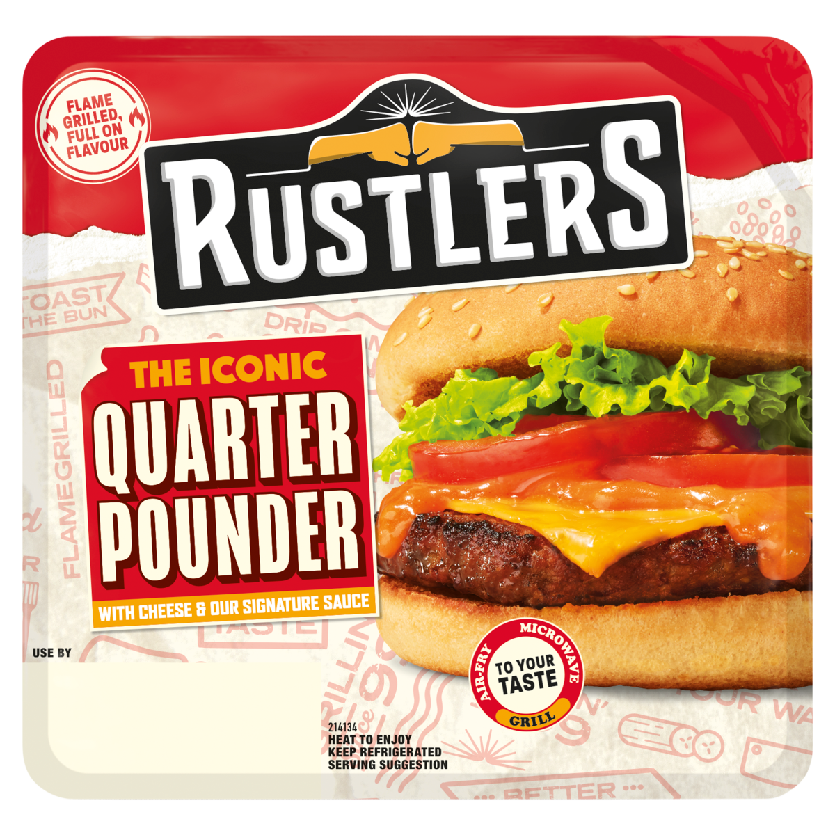 Rustlers the Iconic Quarter Pounder with Cheese & Our Signature Sauce 190g
