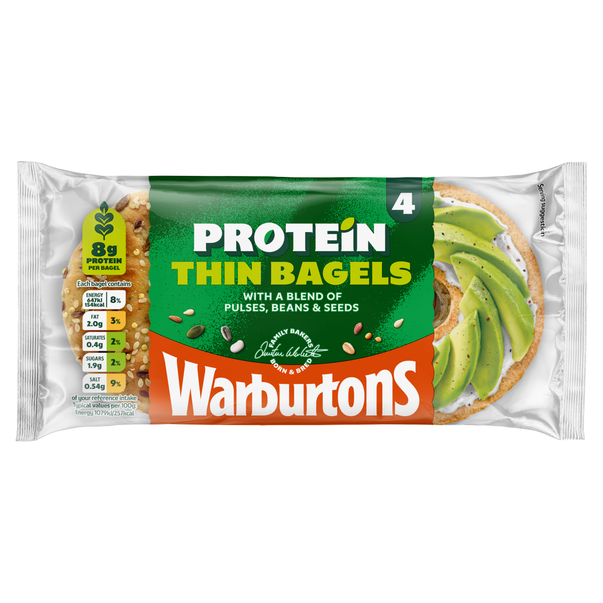 Warburtons 4 Protein Thin Bagels