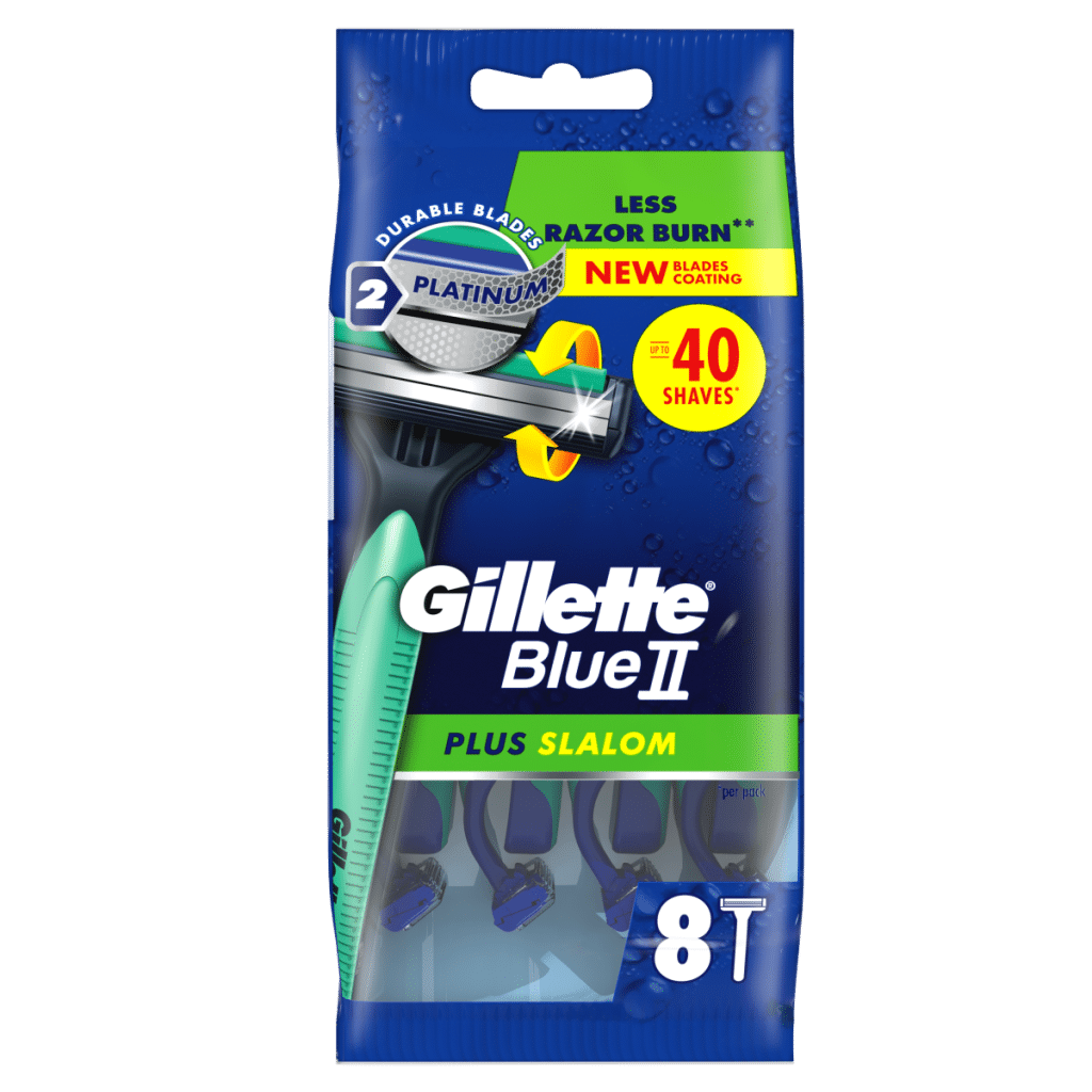 Gillette BlueII Plus Slalom Men’s Disposable Razors x8