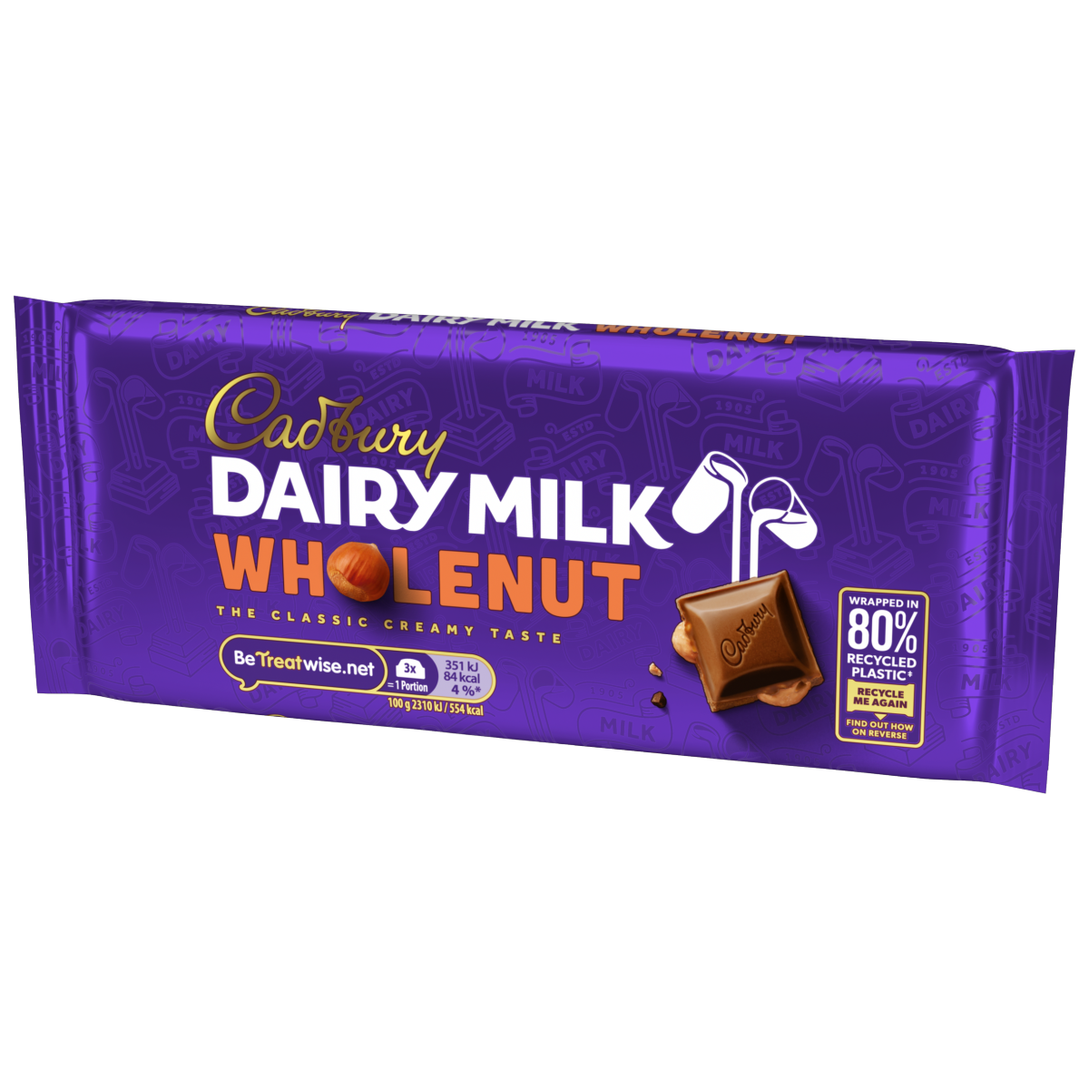 Cadbury Dairy Milk Wholenut Chocolate Bar 120 g