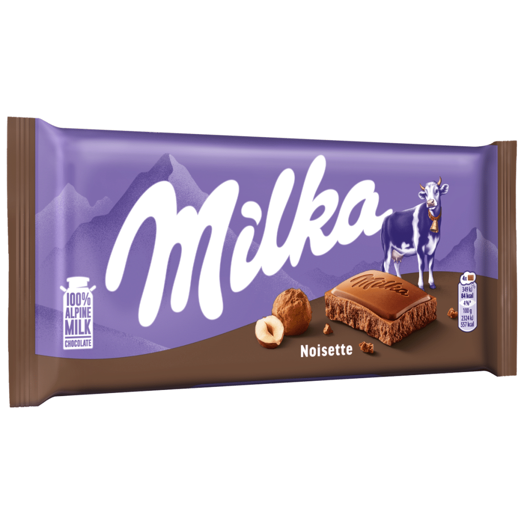 Milka Noisette Hazelnut Alpine Milk Chocolate Bar 90g