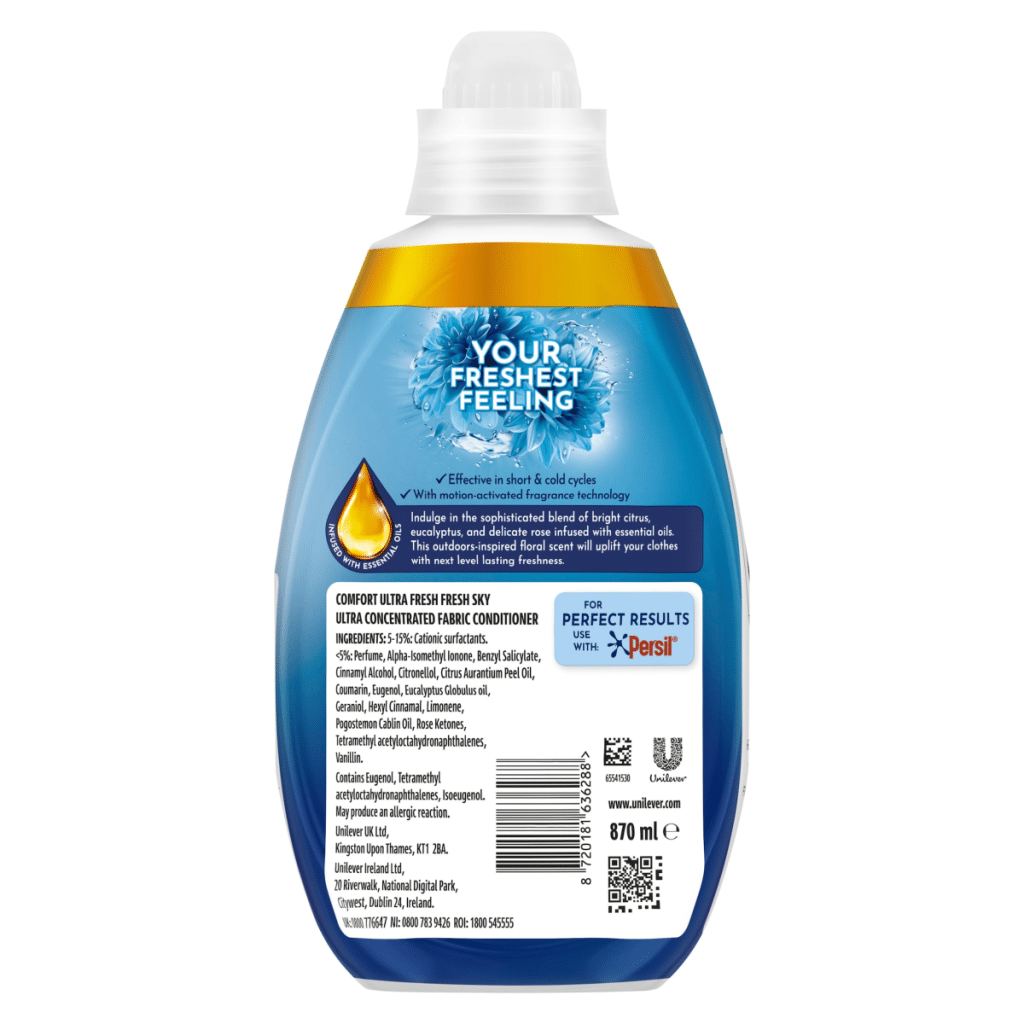 Comfort Ultra Fresh Fresh Sky Fabric Conditioner 58 washes (870 ml)