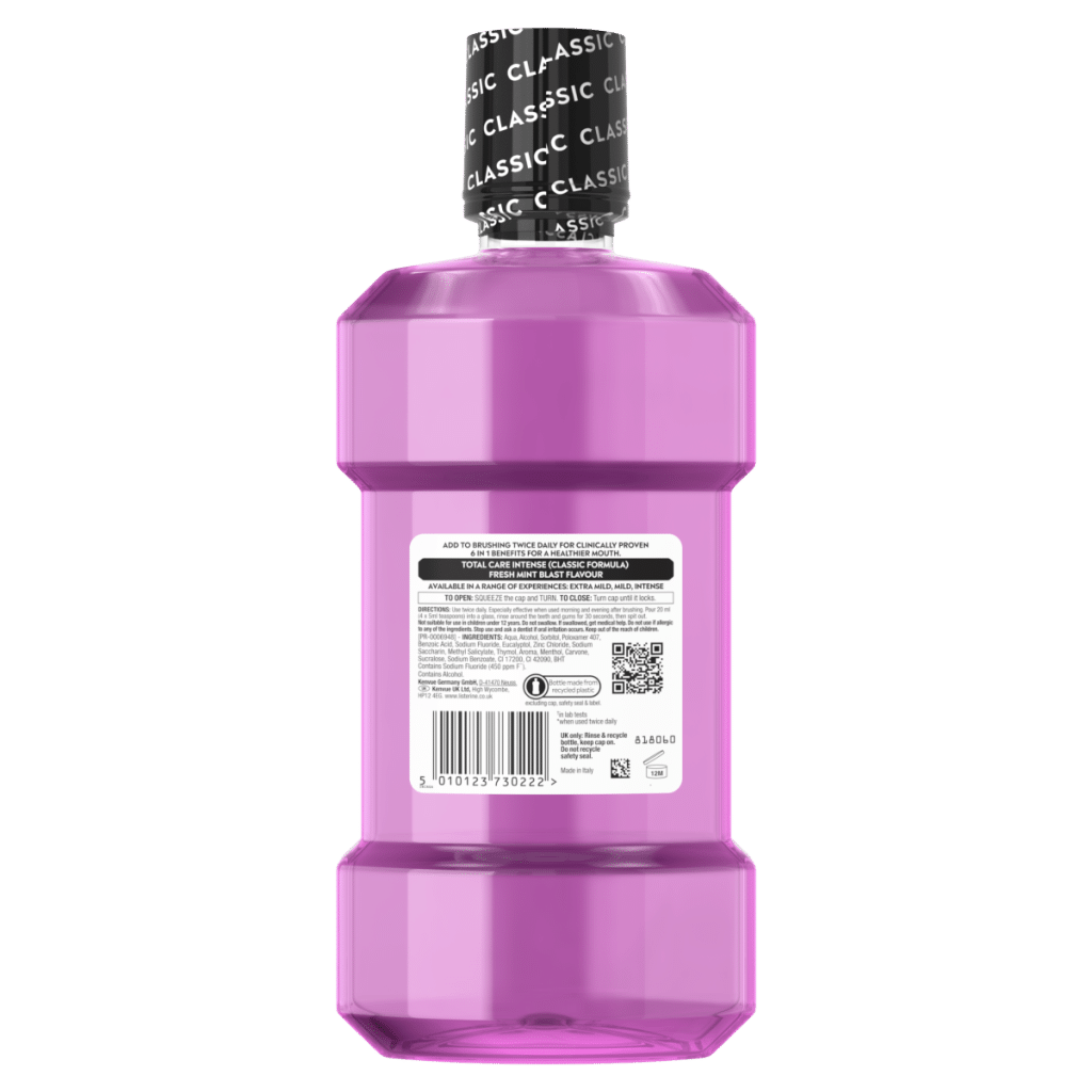 Listerine Total Care Intense Taste Classic Mouthwash 500ml