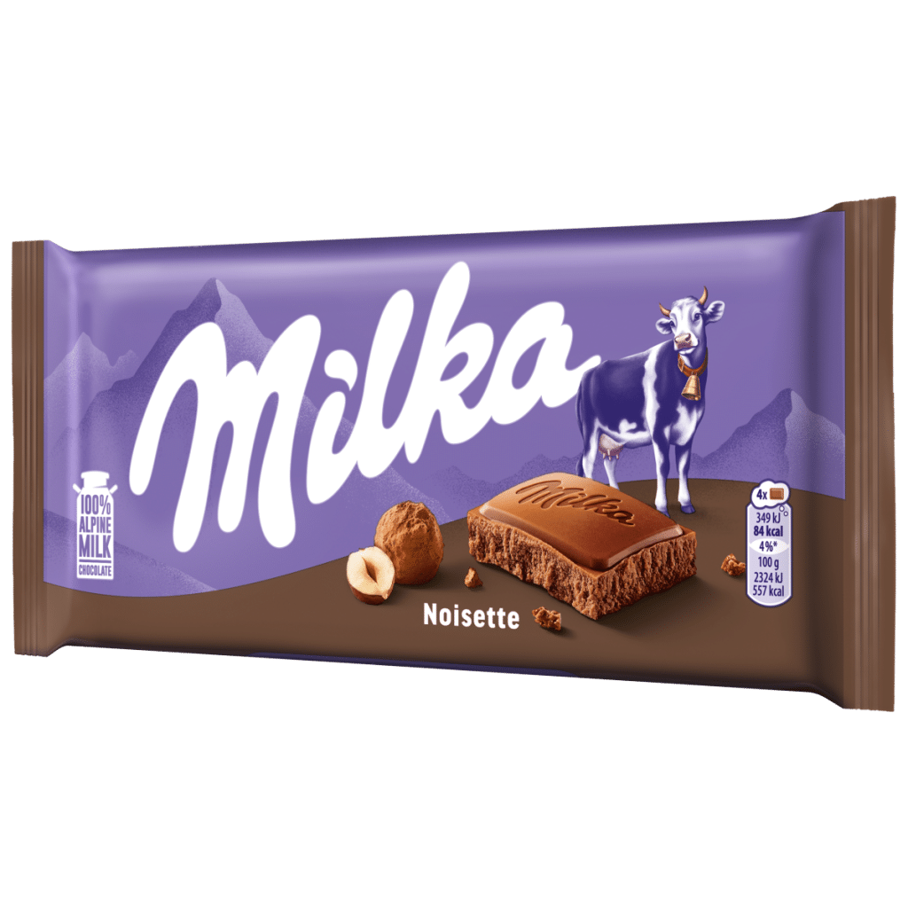 Milka Noisette Hazelnut Alpine Milk Chocolate Bar 90g