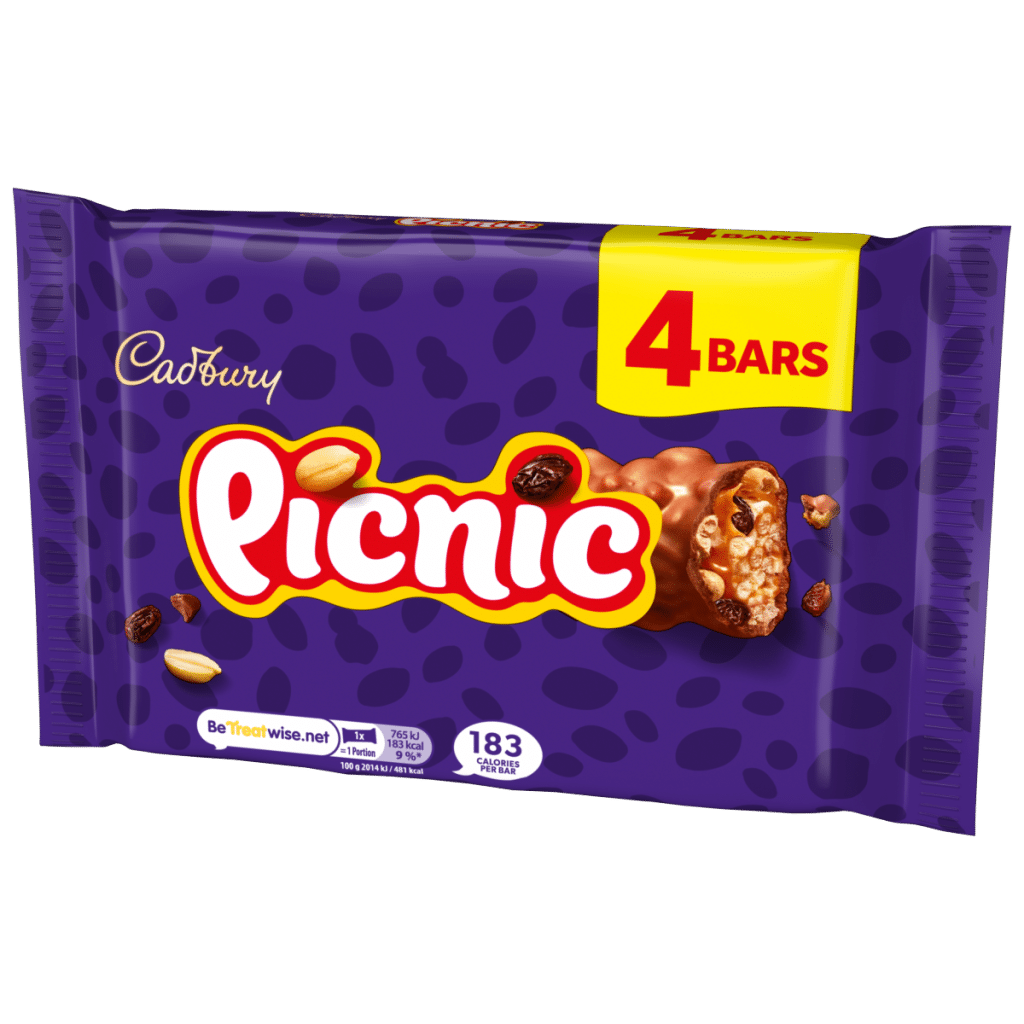 Cadbury Picnic Chocolate Bar 4 Pack Multipack (4x38g) 152 g