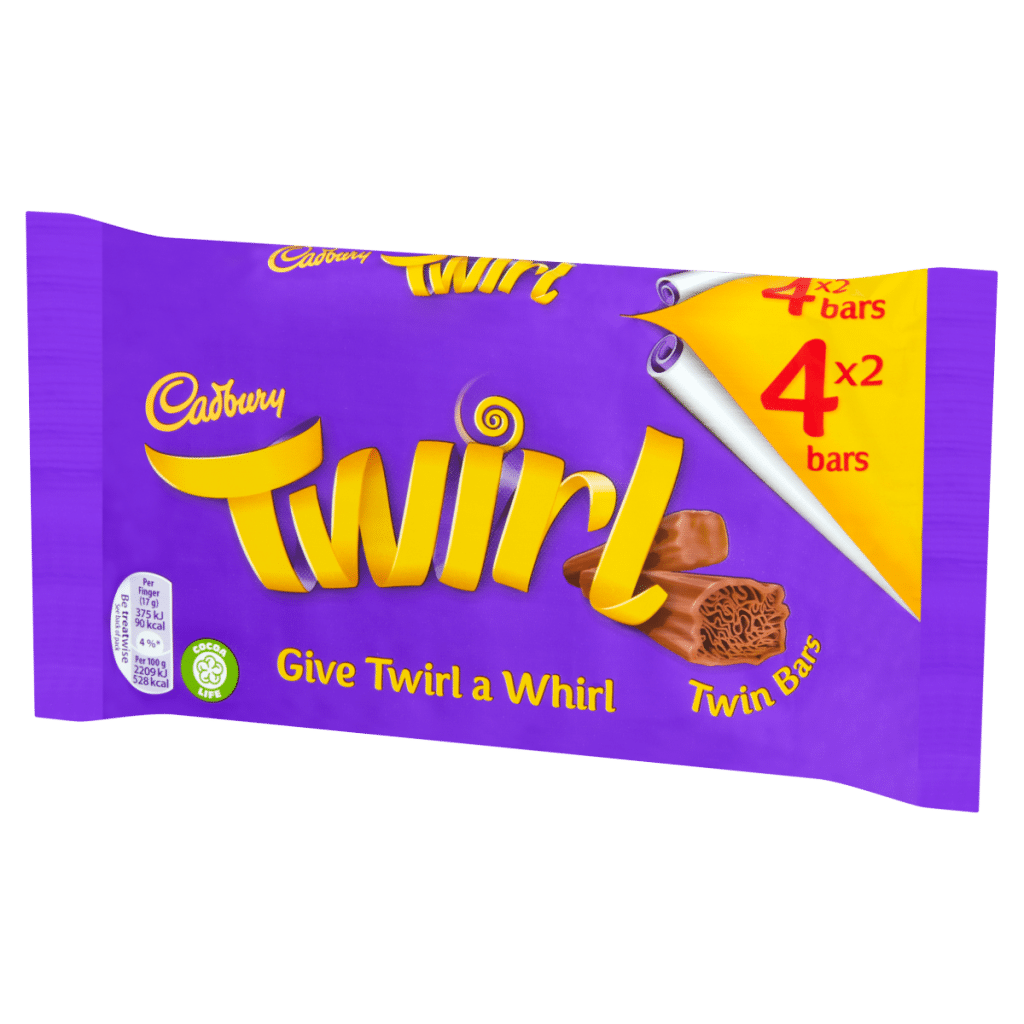 Cadbury Twirl Chocolate Bar 4 Pack Multipack 136 g