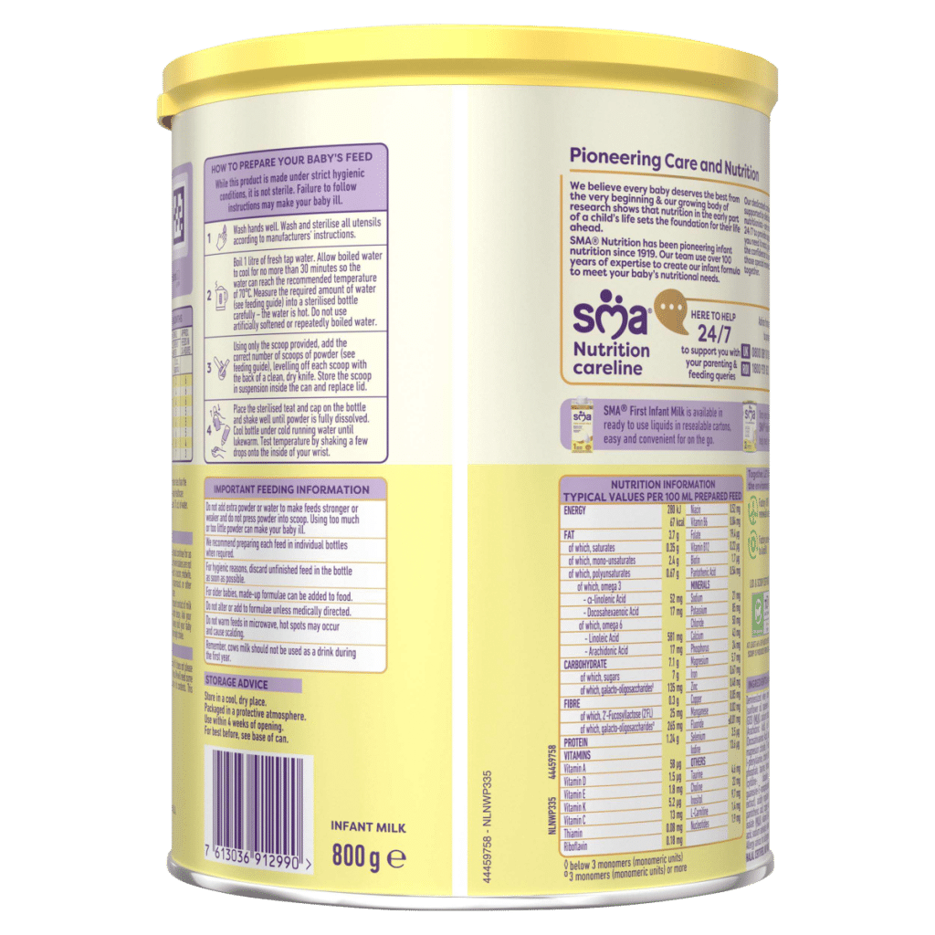 SMA 1 from Birth First Infant Milk 800g