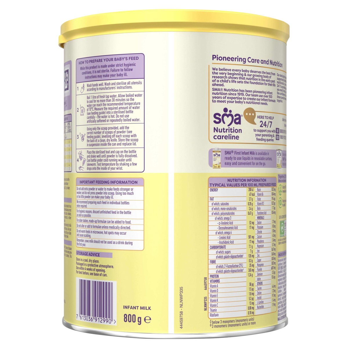 SMA 1 from Birth First Infant Milk 800g