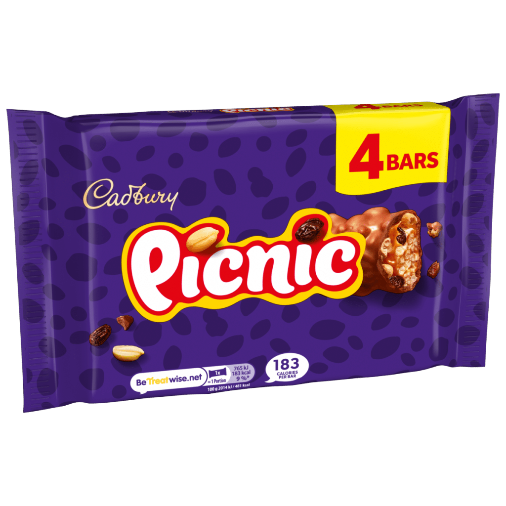 Cadbury Picnic Chocolate Bar 4 Pack Multipack (4x38g) 152 g