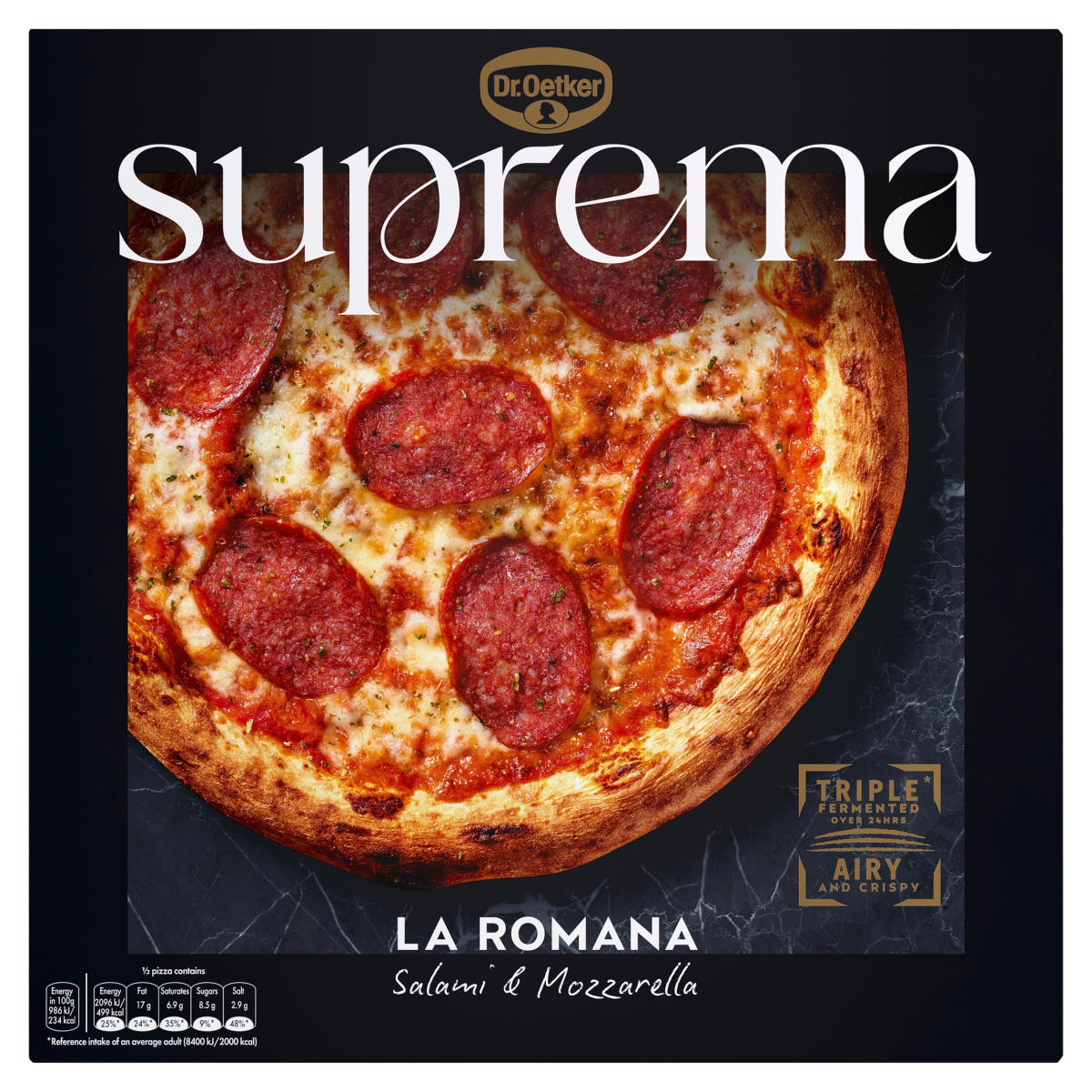 Dr. Oetker Suprema La Romana Salami & Mozzarella Pizza 425g