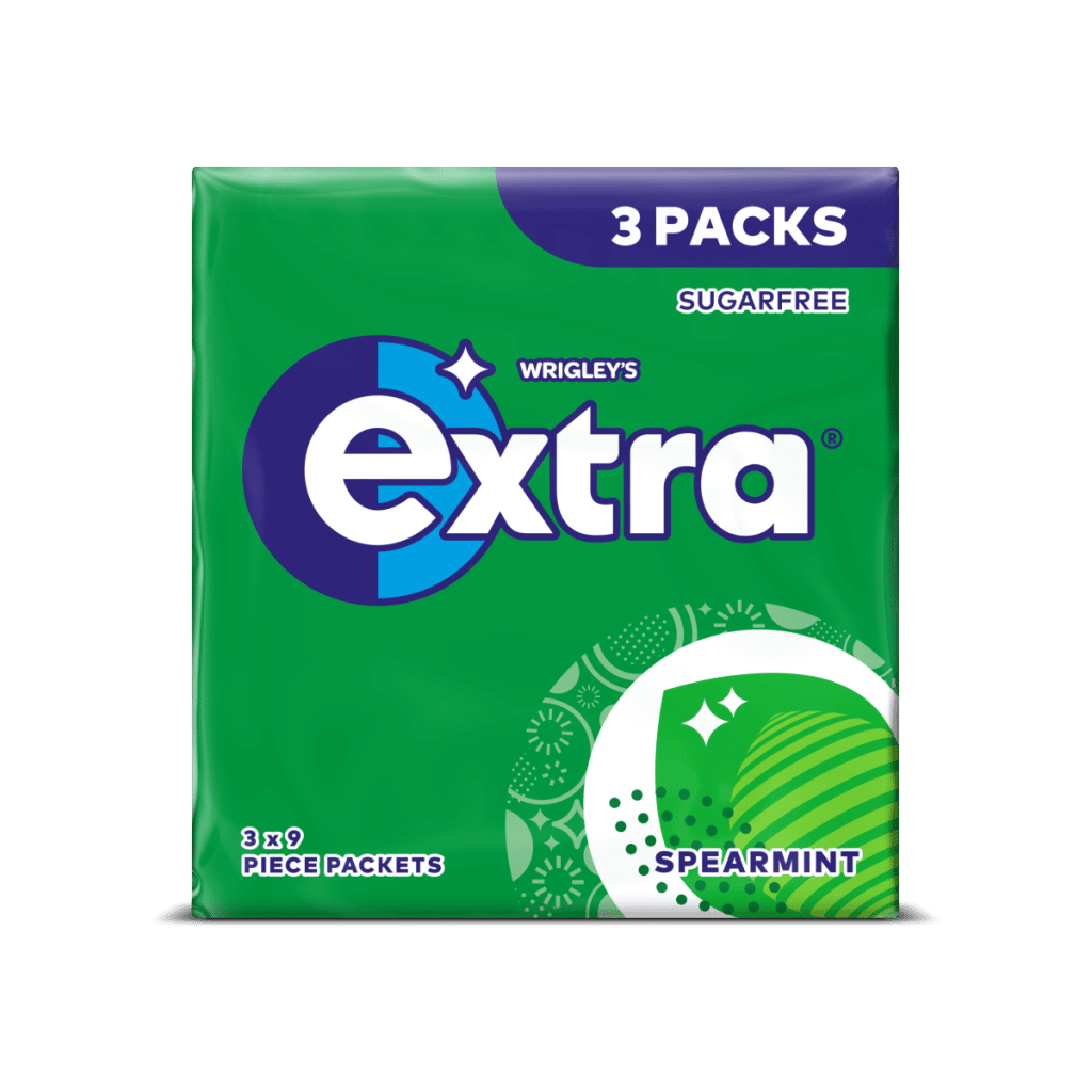 Extra Spearmint Sugarfree Chewing Gum Multipack 3×9 Pieces
