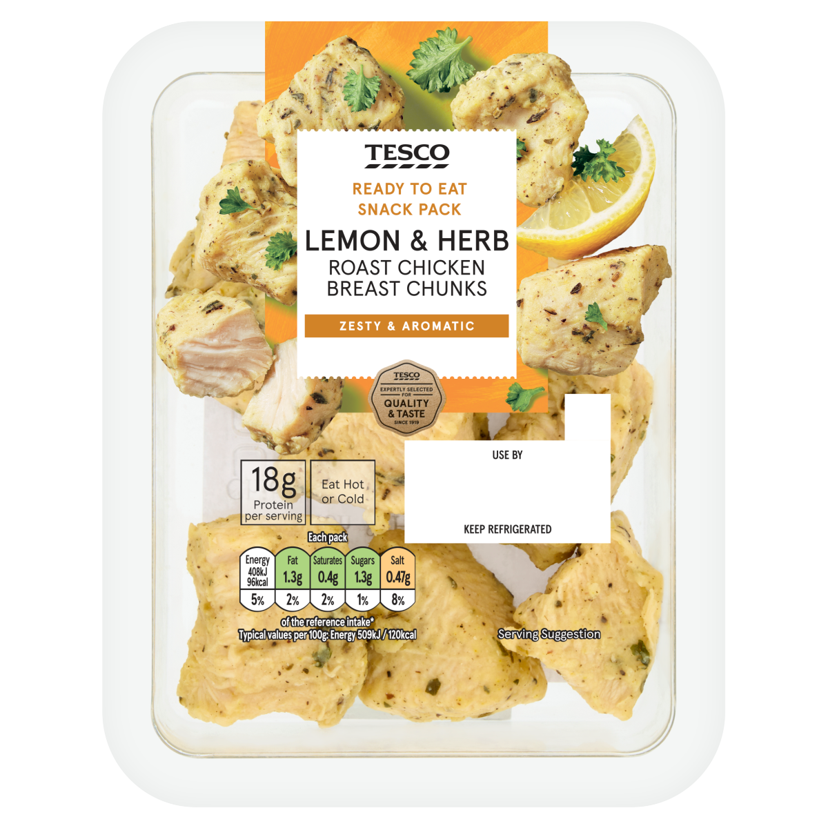 Tesco Lemon & Herb Roast Chicken Breast Chunks 80g