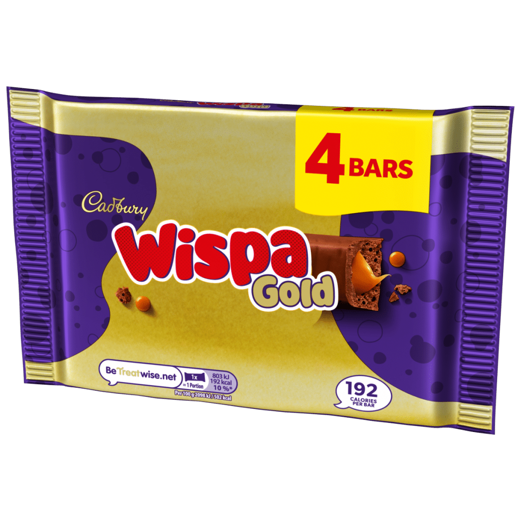 Cadbury Wispa Gold Chocolate Bar 4 Pack Multipack (4×38.3g) 153.2 g