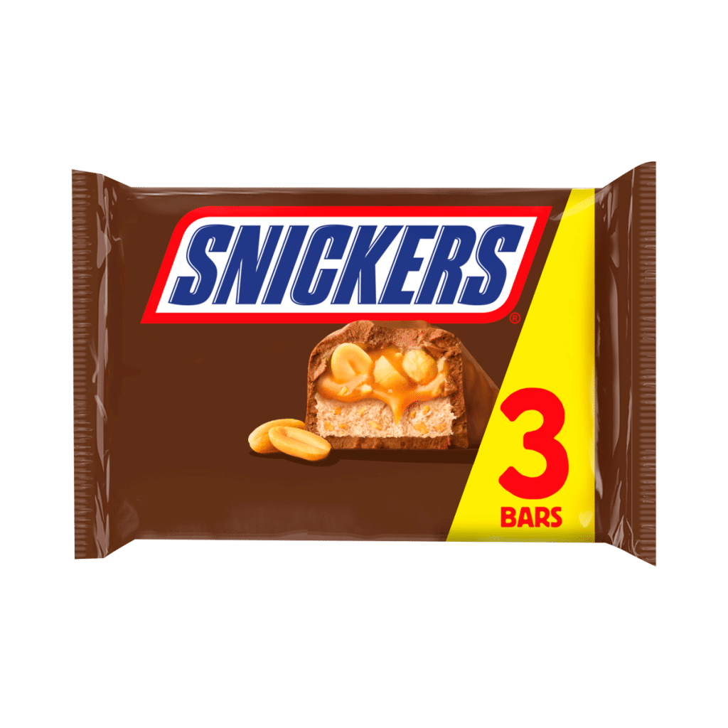 Snickers Caramel, Nougat, Peanuts & Milk Chocolate Snack Bars Multipack 3×41.7g