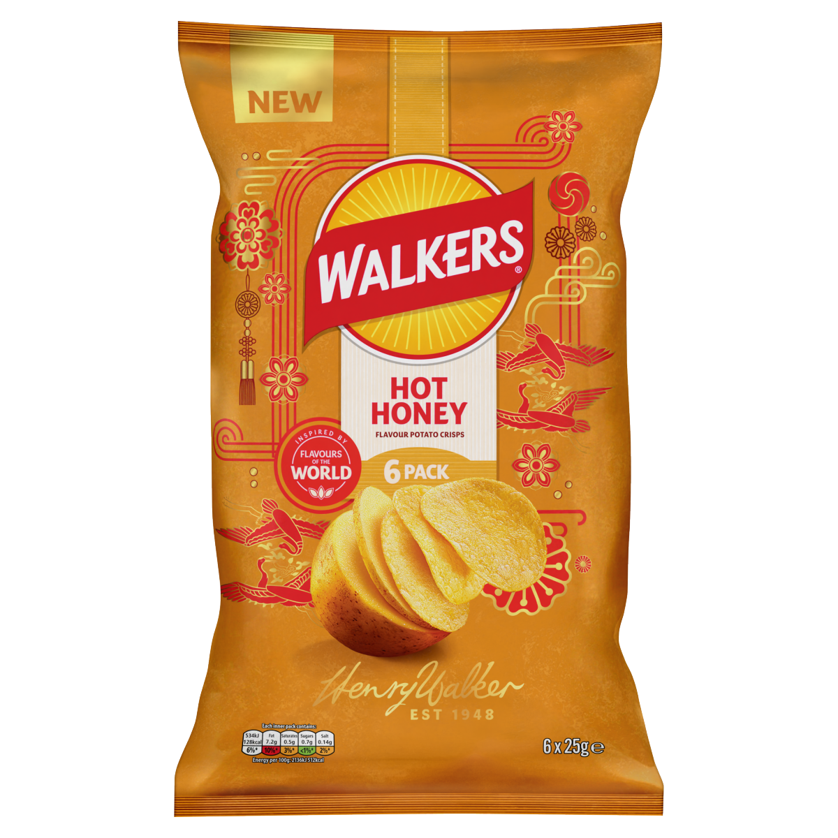 Walkers Snacks Hot Honey Multipack Crisps 6 x 25g