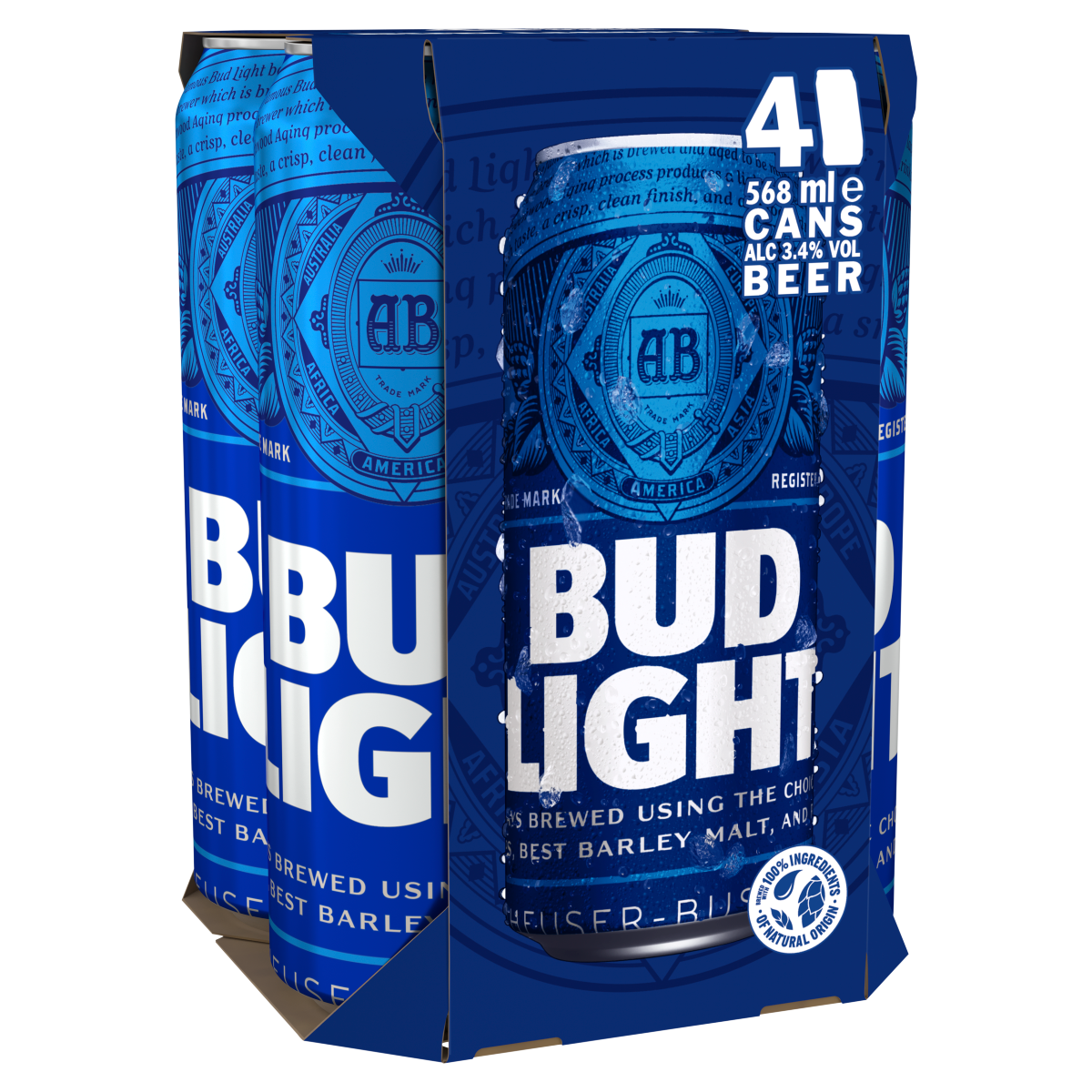 Bud Light Beer 4 x 568ml