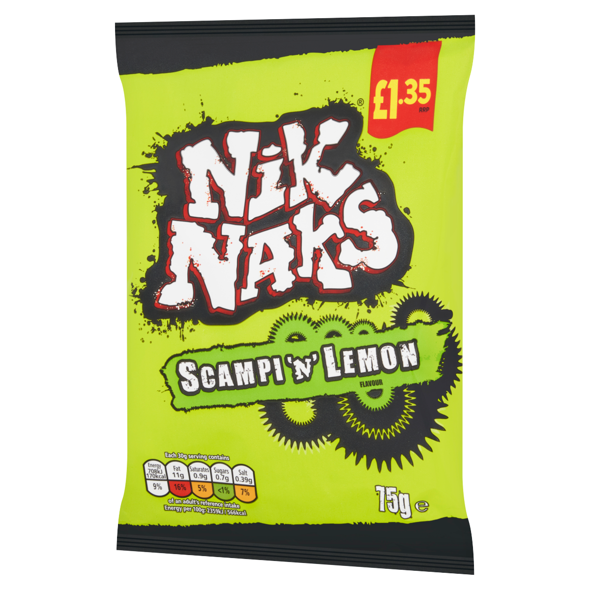 Nik Naks Scampi ‘N’ Lemon Flavour 75g