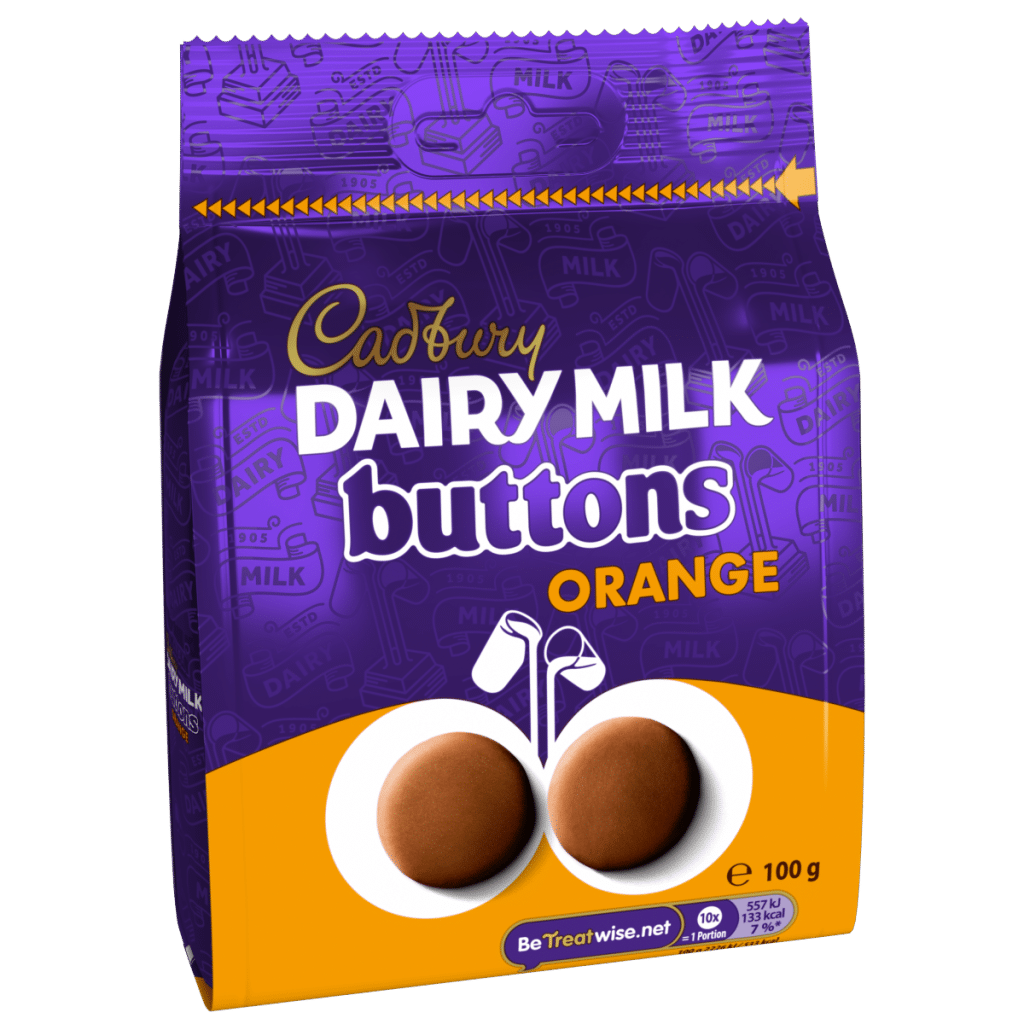 Cadbury Dairy Milk Chocolate Orange Buttons Bag 100g